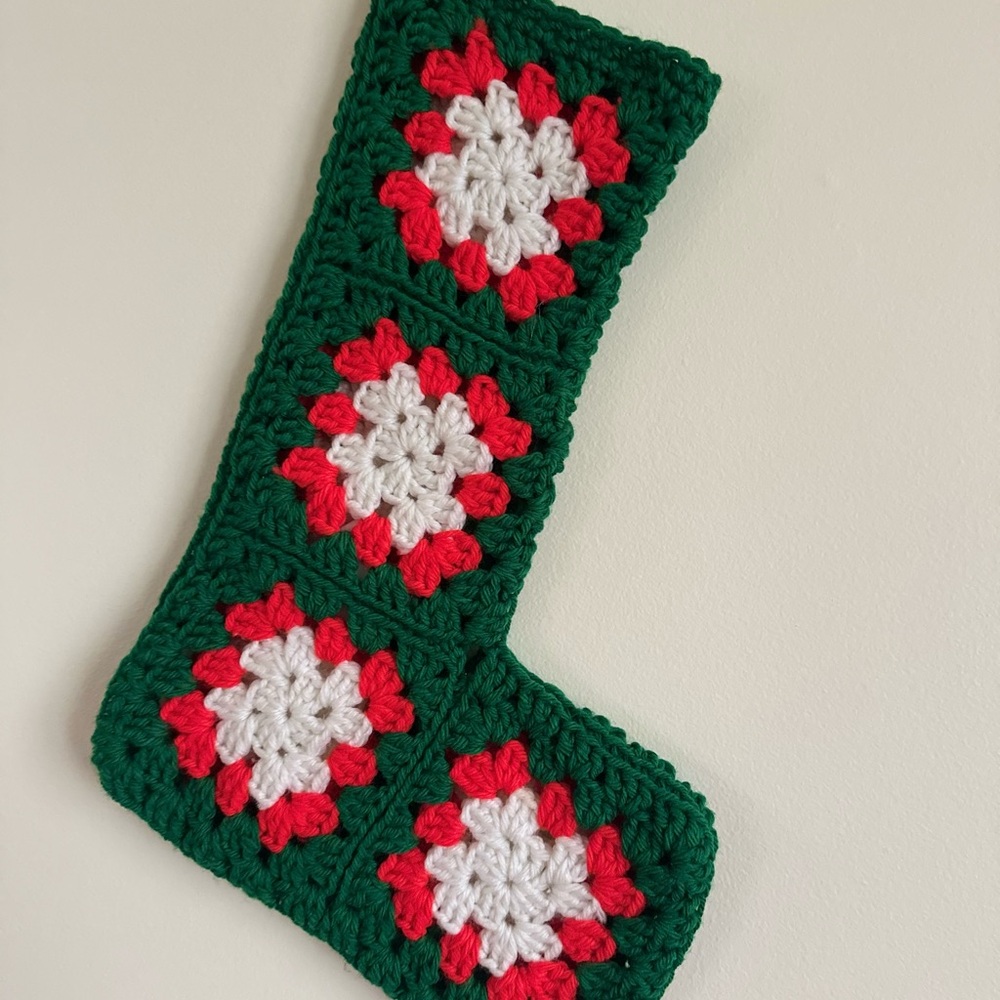 Handmade Festive Crochet Stocking